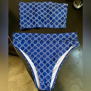GG Blue Monogram Bikini